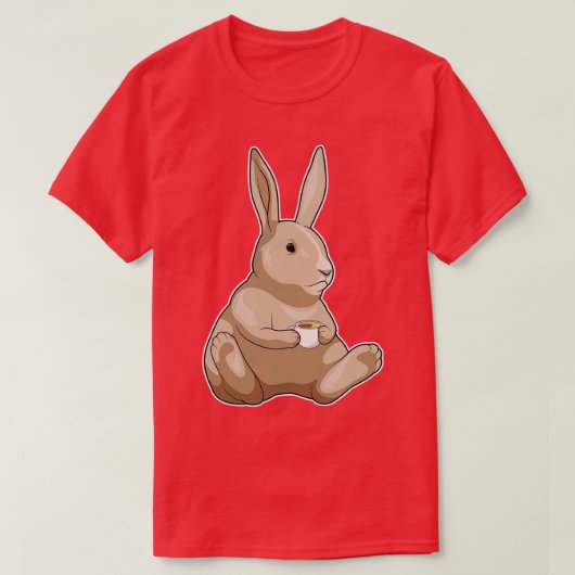 バニーコーヒーカップ Tシャツ (デザイン正面)