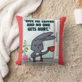 バニーコーヒー引用文 クッション (ブランケット)