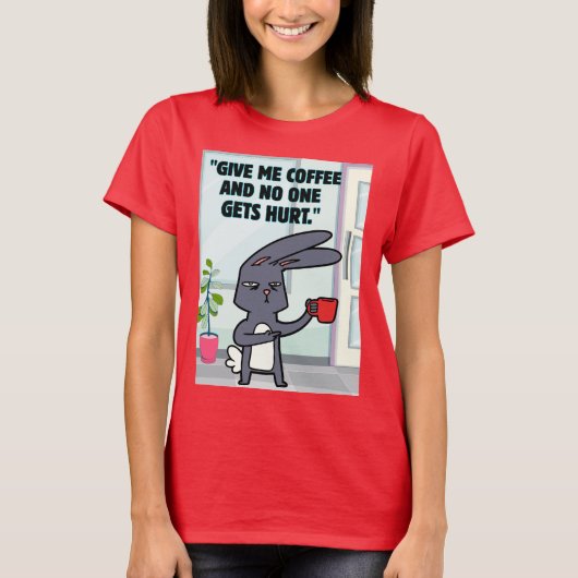 バニーコーヒー引用文 Tシャツ (正面)