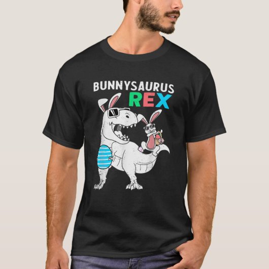 バニーサウルスイースターバニー恐竜Tレックス卵 Tシャツ (正面)