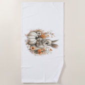 バニーシャツカントリーカボチャ ビーチタオル (正面)