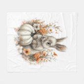 バニーシャツカントリーカボチャ フリースブランケット (正面(横))