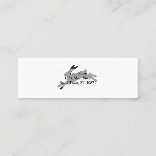 バニーシルエット-背景色を選択 スキニー名刺 (正面)