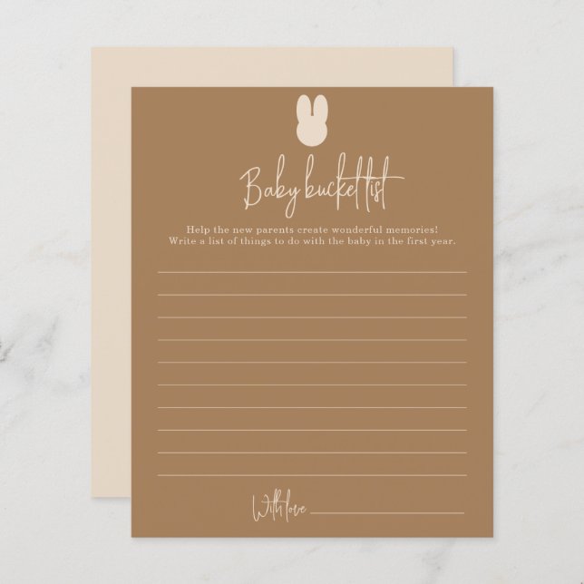 バニーシンプルベビーバケットリスト (正面/裏面)