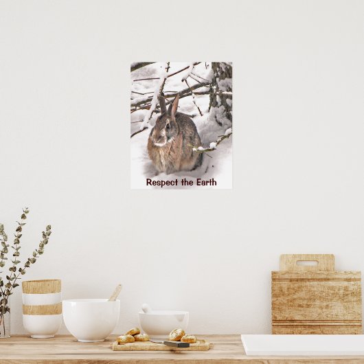 バニーシーティングシェルターアースデイ ポスター (キッチン)