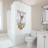 バニージャックラッセルドッグハッピーイースターデイとイースト シャワーカーテン (インサイチュ)
