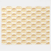 バニースイートデザートシナモンパン フリースブランケット (正面(横))