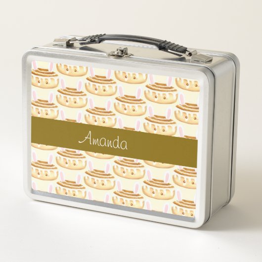 バニースイートデザートシナモンパン メタルランチボックス (正面)