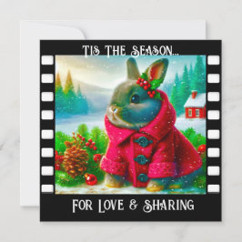 バニースウィートスノーウィーククリスマスカード 招待状