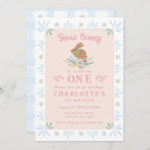 バニースウィートピンクブルーキッド最初の誕生日パーティー