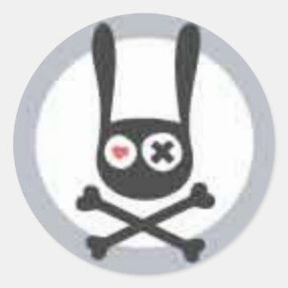 バニースカルとハートとXアイとのクロスボーン ラウンドシール