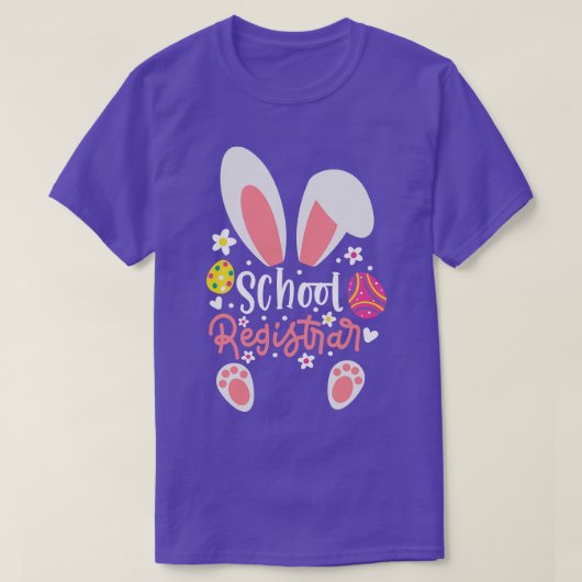 バニースクールのレジストラー復活祭の学校のレジストラー Tシャツ (デザイン正面)