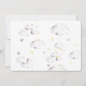 バニースターウォーターエレガントカラーボーイベビーシャワー 招待状 (裏面)