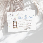 バニースターウォーターエレガントカラーボーイベビーシャワー 招待状