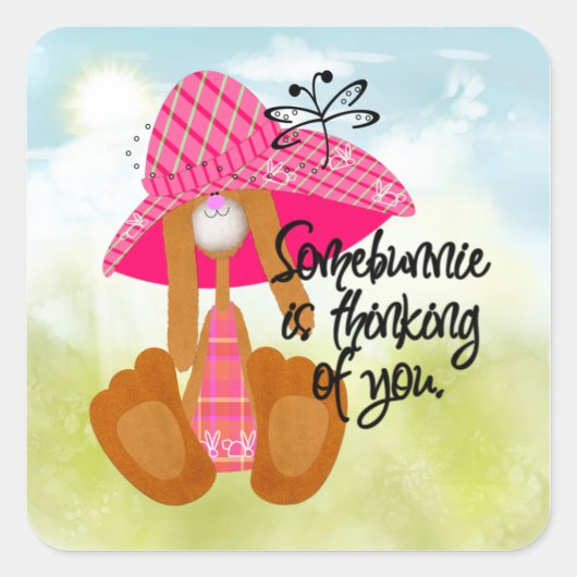 バニーステッカー スクエアシール (正面)