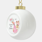 バニースペシャルデリバリーベビー初めてのクリスマス セラミックボールオーナメント (右)