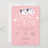 バニースリッパーズスランバーパーティースリープバー誕生日 招待状 (正面)