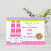 バニースリッパーズパジャマ&パンケーキ誕生日パーティー サンキューカード (スタンド正面)