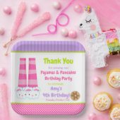 バニースリッパーズパジャマ&パンケーキ誕生日パーティー ペーパープレート (パーティー)