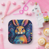 バニースワールとハートブルー ペーパープレート (パーティー)