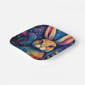 バニースワールとハートブルー ペーパープレート (傾斜あり)