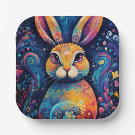 バニースワールとハートブルー ペーパープレート