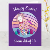 バニースーツのキッズイースターバニーユニコーンBunnicorn カード (黄色い花)