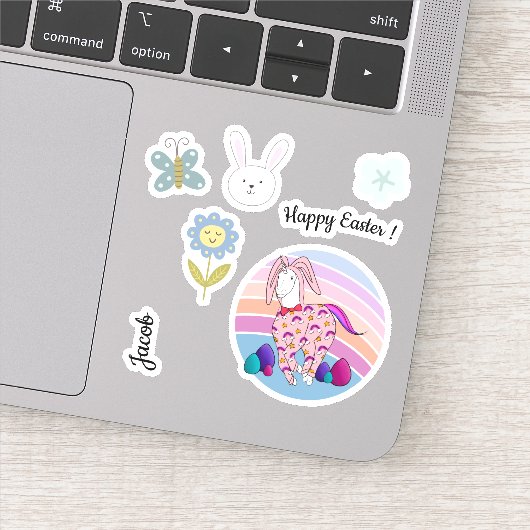 バニースーツのキッズイースターバニーユニコーンBunnicorn シール (詳細)