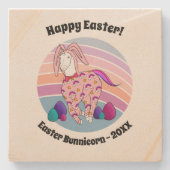 バニースーツのキッズイースターバニーユニコーンBunnicorn ストーンコースター (正面)
