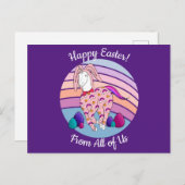 バニースーツのキッズイースターバニーユニコーンBunnicorn ポストカード (正面/裏面)