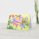 バニーズアンドシックハッピーイースター カード (正面)