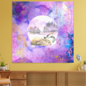 バニーズインラベンダードリーム キャンバスプリント (インサイチュ (リビング))