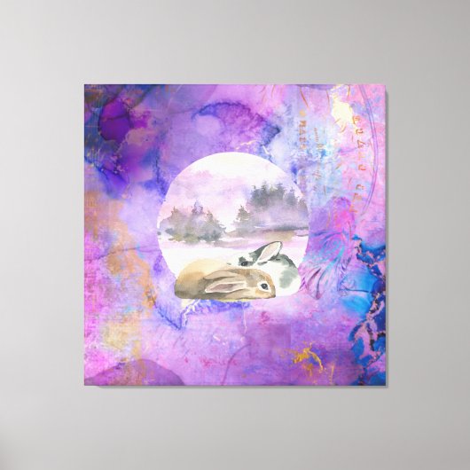 バニーズインラベンダードリーム キャンバスプリント (正面)