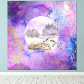 バニーズインラベンダードリーム キャンバスプリント (インサイチュ (ウッドフロア))