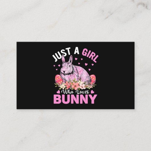 バニーズイースターデイチョコレートが大好きな女の子 名刺 (正面)
