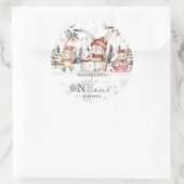 バニーズウィンターワンダーランドクリスマス1回目の誕生日 ラウンドシール (バッグ)