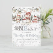 バニーズウィンターワンダーランドクリスマス1回目の誕生日 招待状 (スタンド正面)