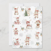 バニーズウィンターワンダーランドクリスマス1回目の誕生日 招待状 (裏面)