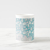 バニーズバニーの天国かわいい動物イラストレーション ボーンチャイナマグカップ (正面)