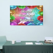 バニーチアリーダーパーソナライズされたキャラクター誕生日 横断幕 (トレードショー)