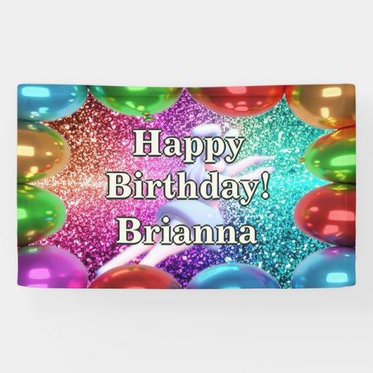 バニーチアリーダーパーソナライズされたキャラクター誕生日 横断幕 (横)