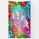 バニーチアリーダーパーソナライズされたキャラクター誕生日 横断幕 (縦)