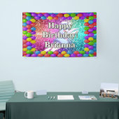 バニーチアリーダーパーソナライズされたキャラクター誕生日 横断幕 (トレードショー)