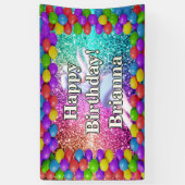 バニーチアリーダーパーソナライズされたキャラクター誕生日 横断幕 (縦)