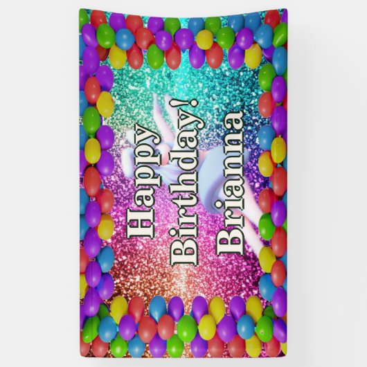 バニーチアリーダーパーソナライズされたキャラクター誕生日 横断幕 (縦)