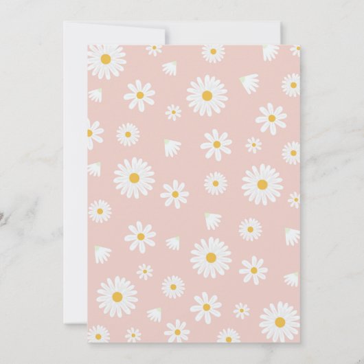 バニーデイジーピンクガールバースデーパーティーの招待状 招待状 (裏面)