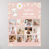 バニーデイジー誕生日フォトマイルストーンポスター ポスター (正面)