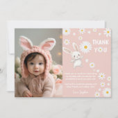 バニーデイジー1stバースデーフォトサンキューカード サンキューカード (正面)