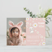 バニーデイジー1stバースデーフォトサンキューカード サンキューカード (スタンド正面)