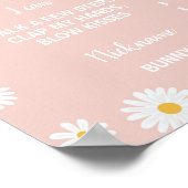 バニーデイジー1st誕生日パーティーマイルストーンサイン ポスター (角)